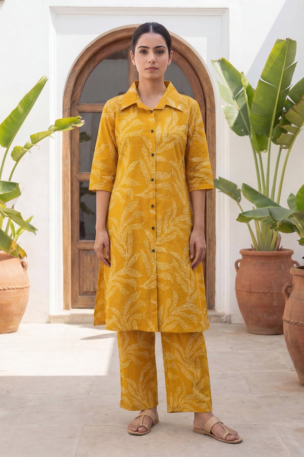 Amber Dabu Vine Print Cotton Co-ord Set