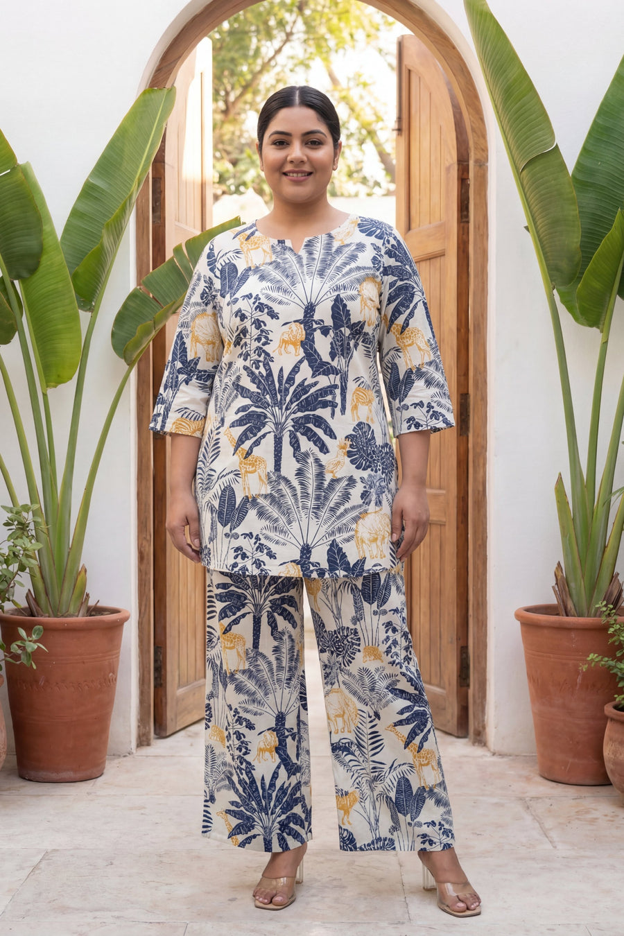Tropical Canvas: Cream Botanical Cotton Co-ord Set — image 4