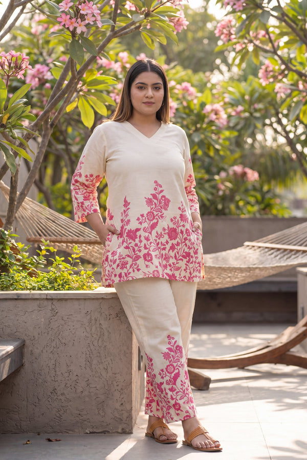 Slate Birch Hollow Geometric Cotton Co-ord Set