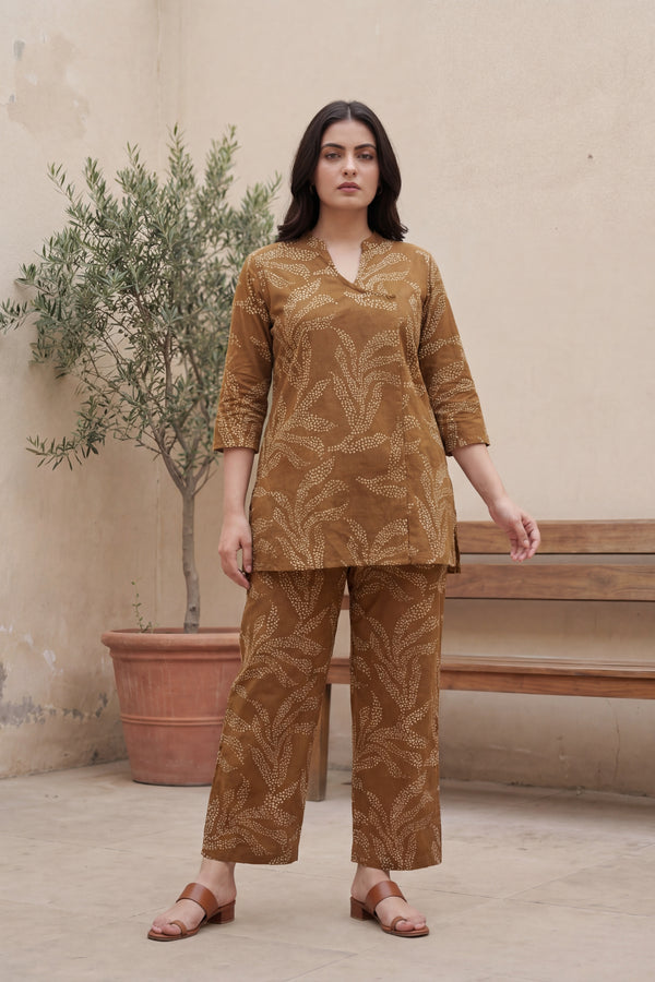 Earthy Grace Cotton Angrakha Co-ord Set