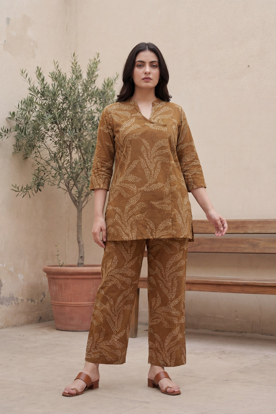 Earthy Grace Cotton Angrakha Co-ord Set — image 2