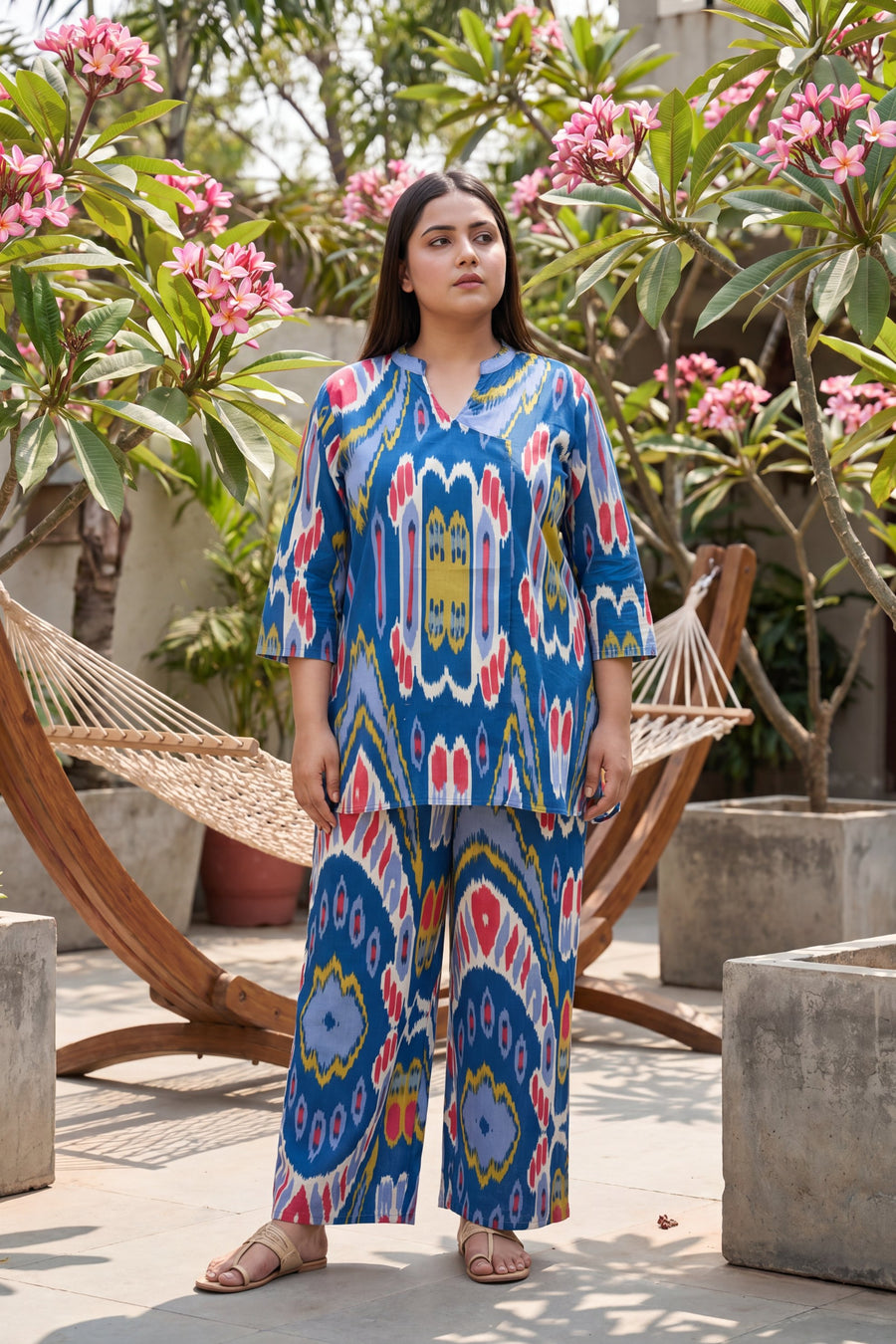 Abstract Whisper Cobalt Ikat Co-ord Set — image 10