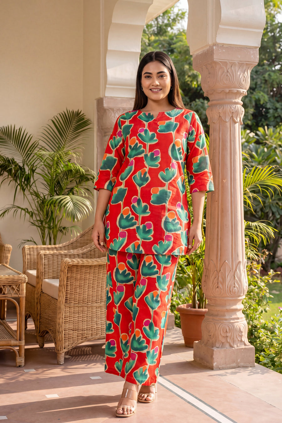 Crimson Petal Cotton Co-ord Set — image 14