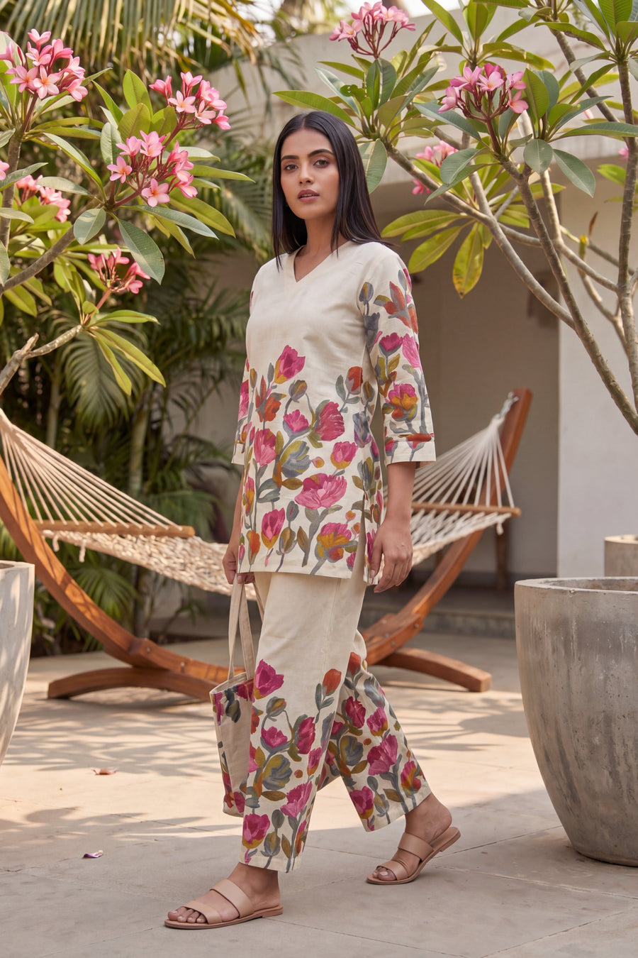 Tulip Cascade Ivory Floral Cotton Co-ord Set — image 5