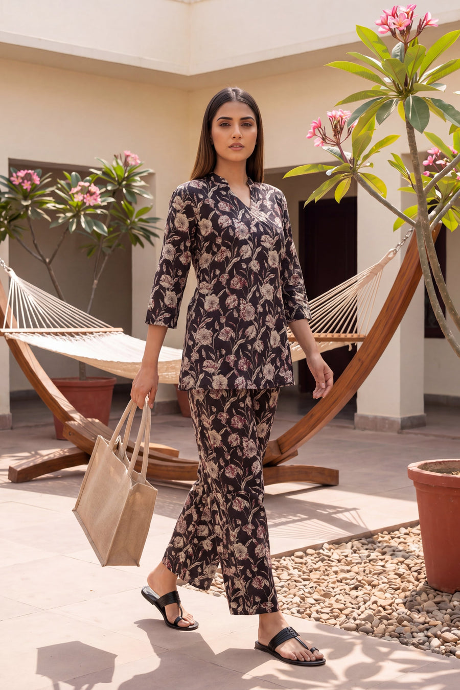 Nocturne Bloom Onyx Floral Cotton Co-ord Set — image 10