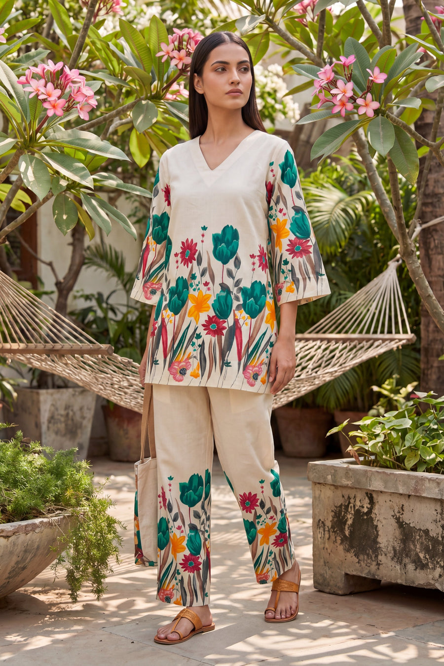 Ivory Scattered Floral Cotton Co-ord Set — image 11