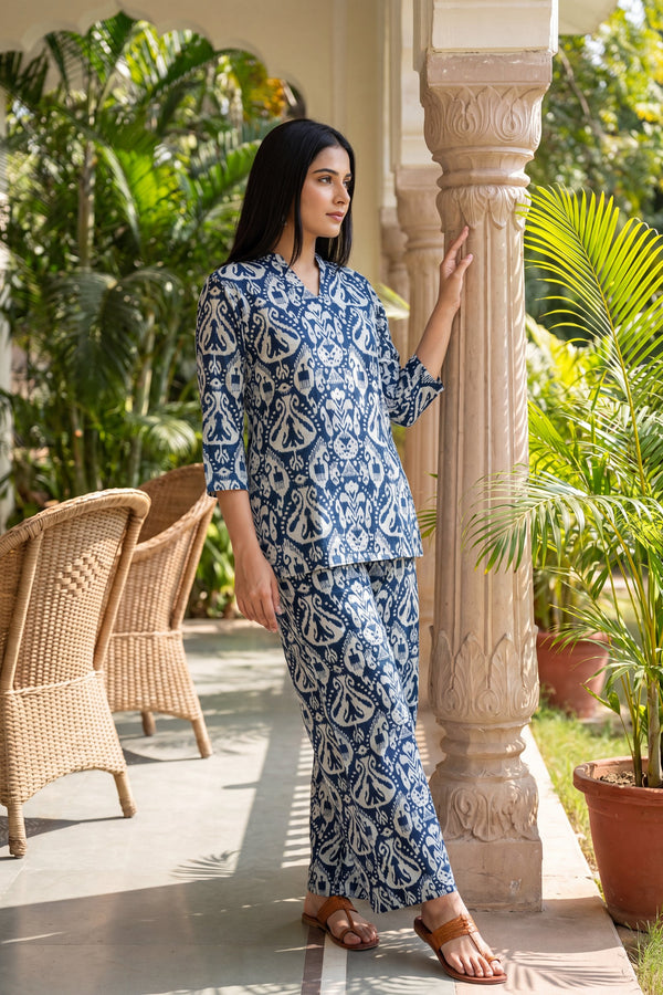 Hearthstone Blue Angrakha Cotton Co-ord Set