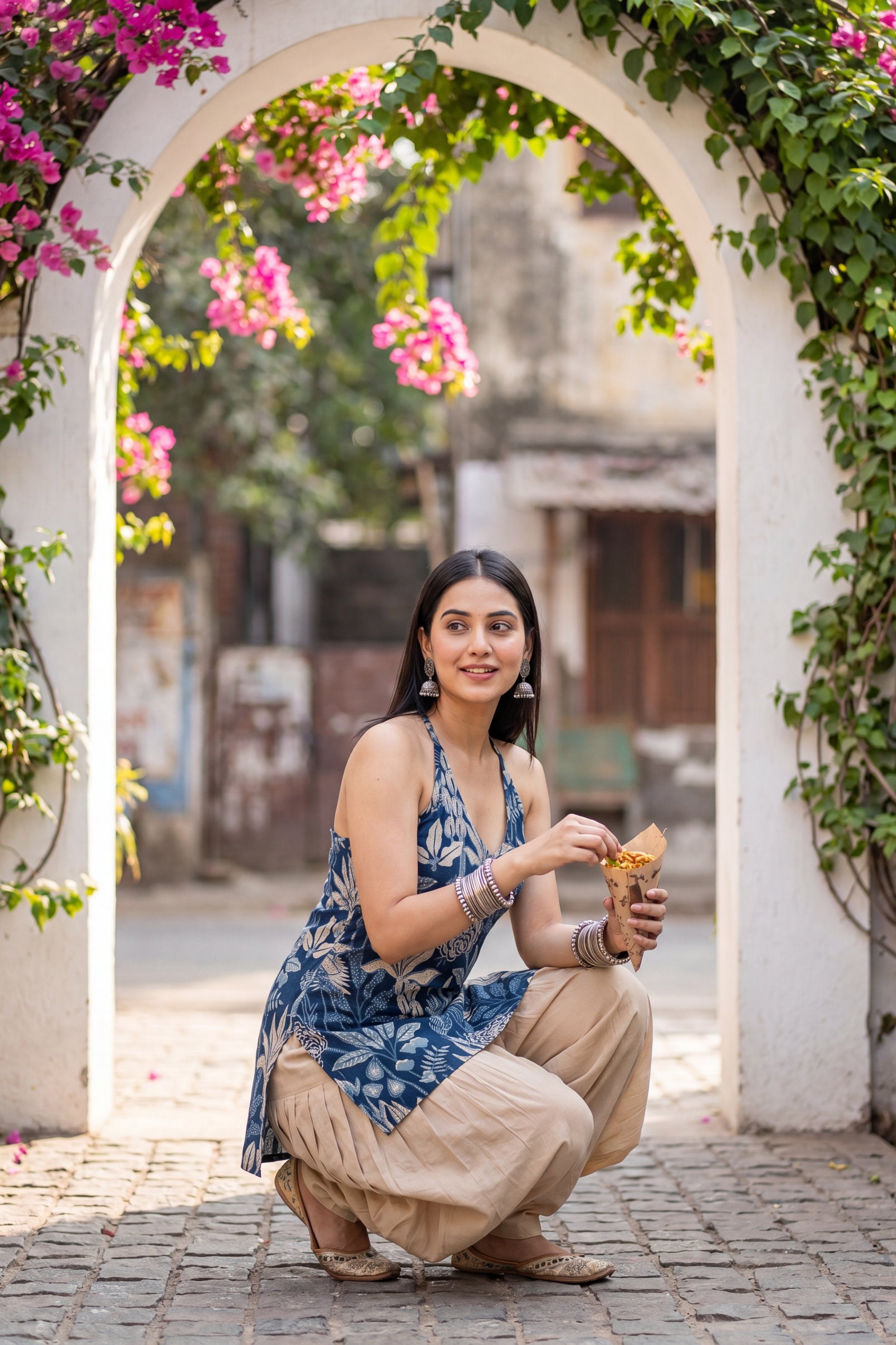Meadow Blue Halter Cotton Top