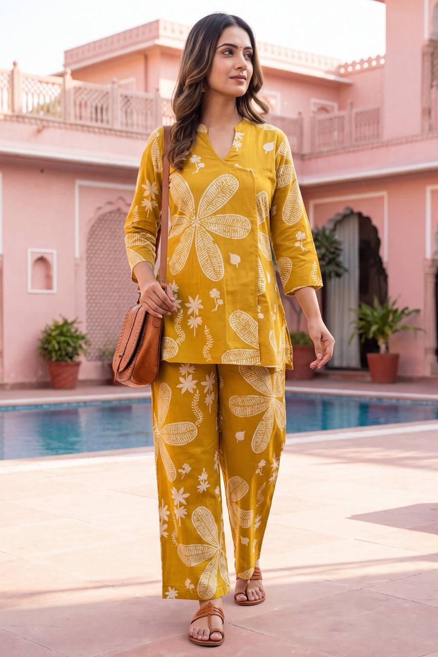 Turmeric Bloom Cotton Angrakha Co-ord Set — image 4