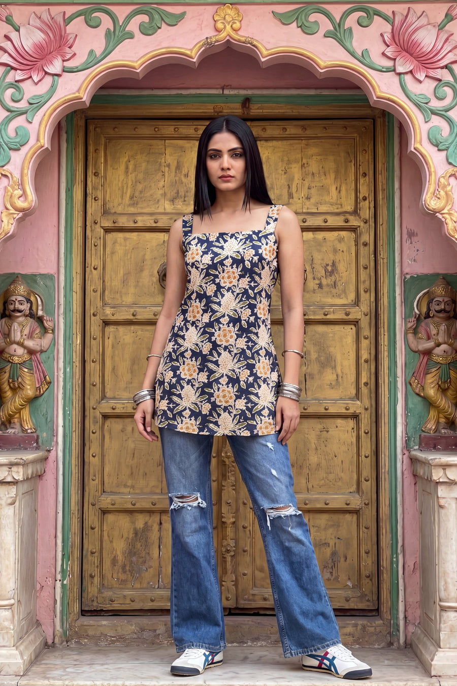Harbor Blue Square Neck Cotton Top — image 6