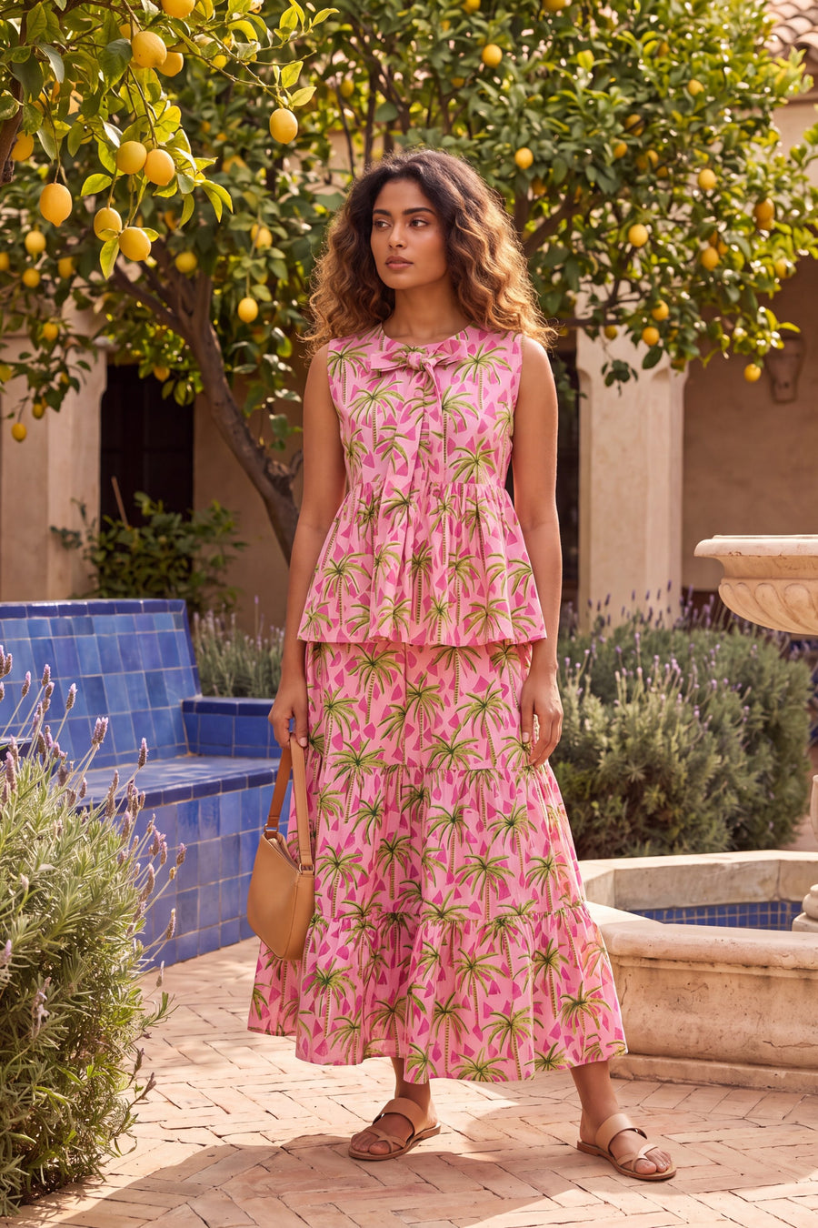 Blossom Meadow Pink Cotton Skirt Set — image 4