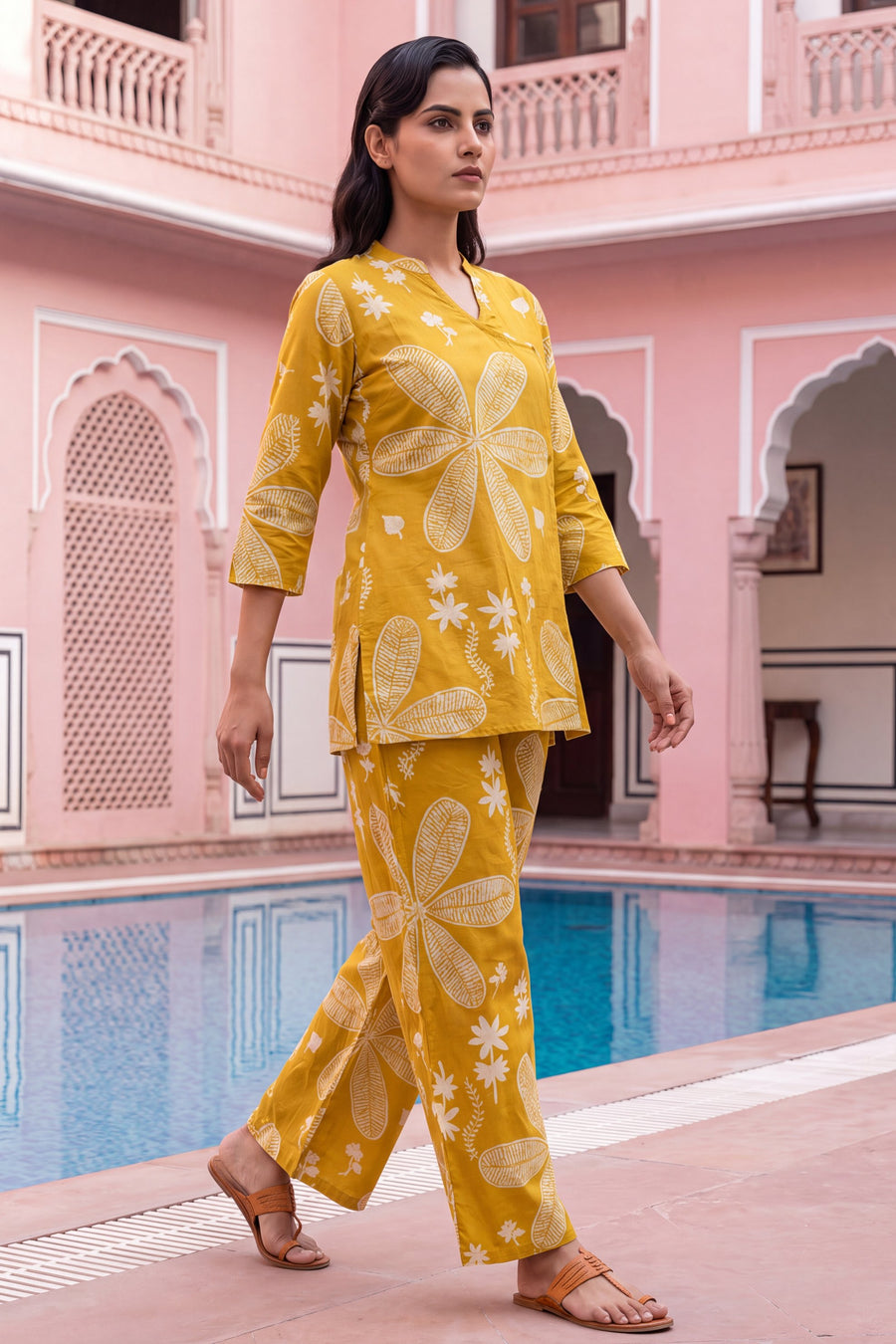 Turmeric Bloom Cotton Angrakha Co-ord Set — image 5