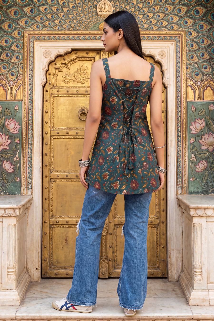 Pine Verdant Green Square Neck Cotton Top — image 9