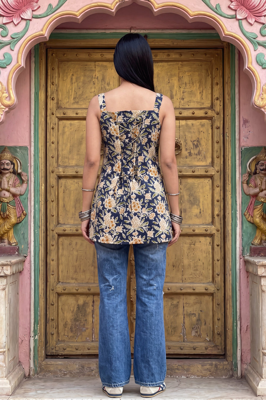 Harbor Blue Square Neck Cotton Top — image 8