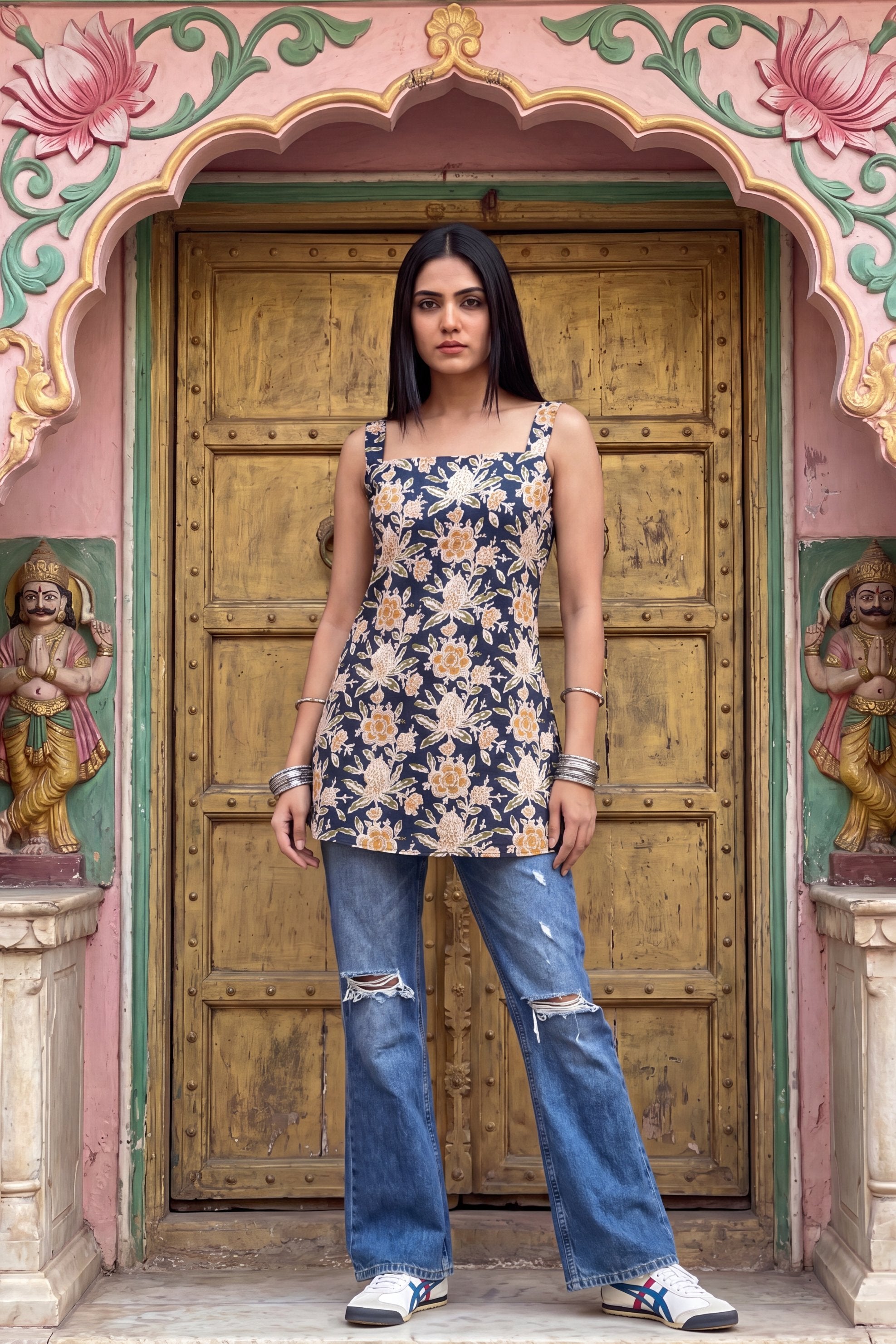 Harbor Blue Square Neck Cotton Top