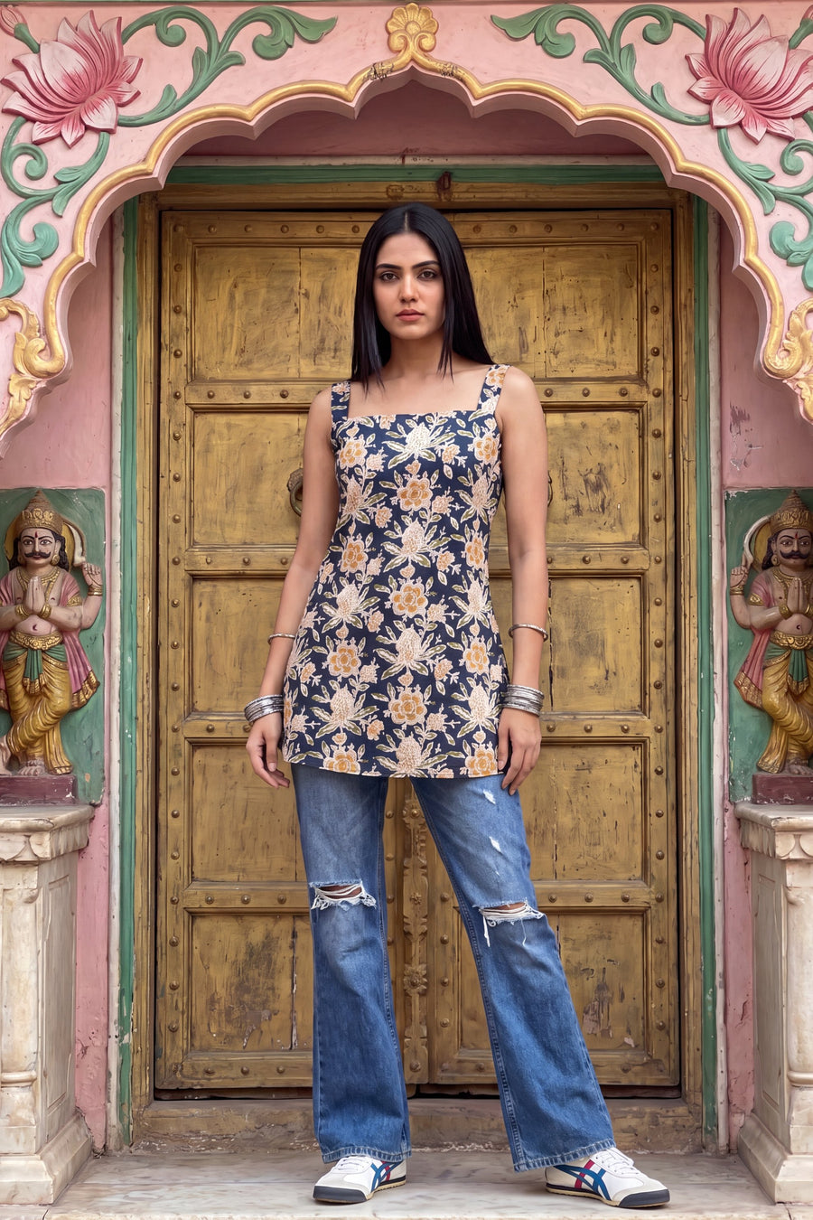 Harbor Blue Square Neck Cotton Top — image 9