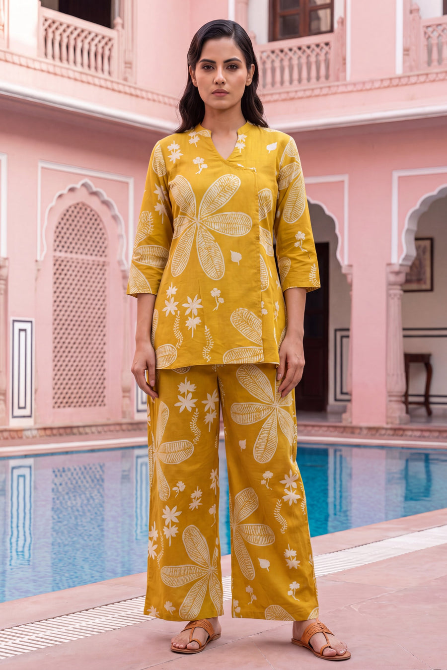 Turmeric Bloom Cotton Angrakha Co-ord Set — image 7