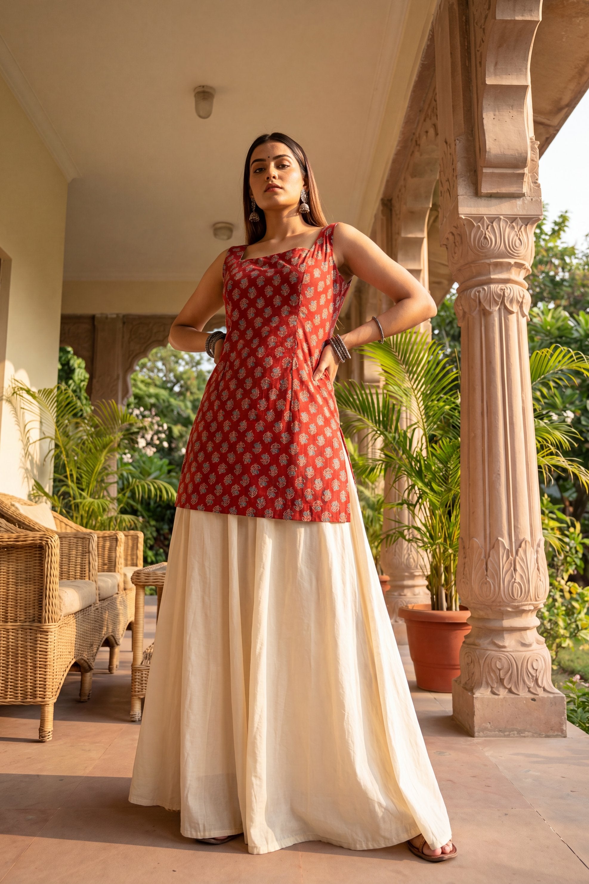 Hearthstone Red Square Neck Cotton Top