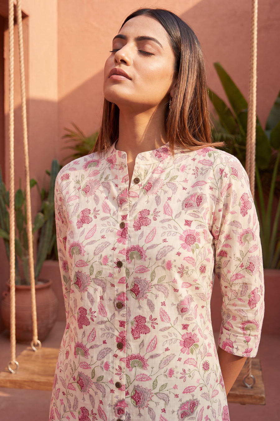 Linen Cloud White Mandarin Cotton Co-ord Set — image 10