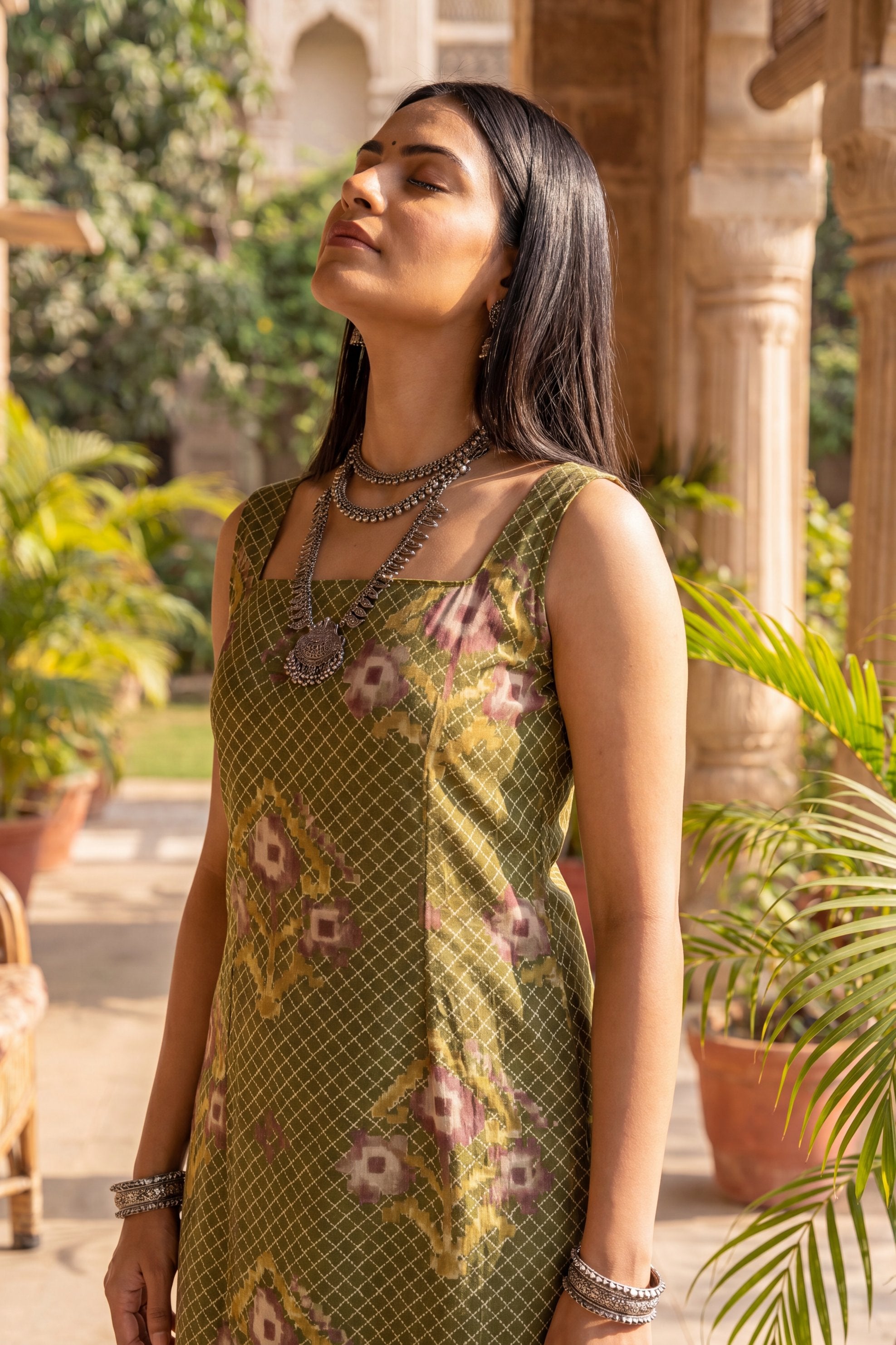 Meadow Emerald Green Square Neck Cotton Top