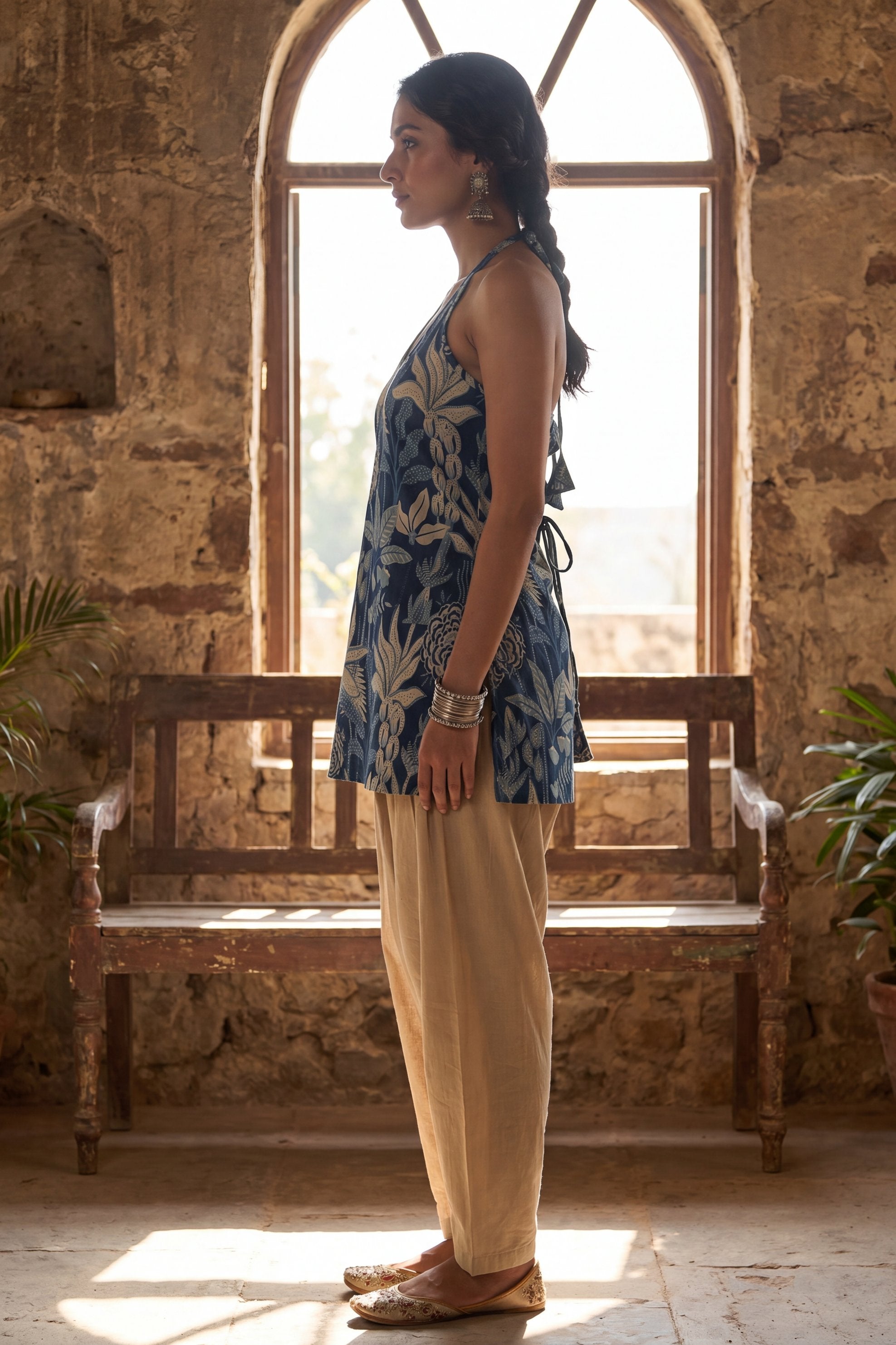 Meadow Blue Halter Cotton Top