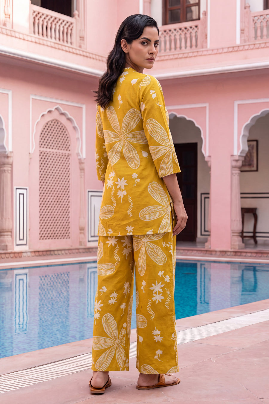 Turmeric Bloom Cotton Angrakha Co-ord Set — image 2