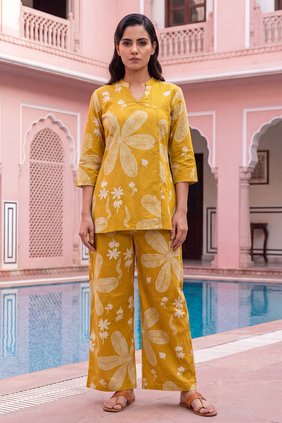 Turmeric Bloom Cotton Angrakha Co-ord Set — image 16