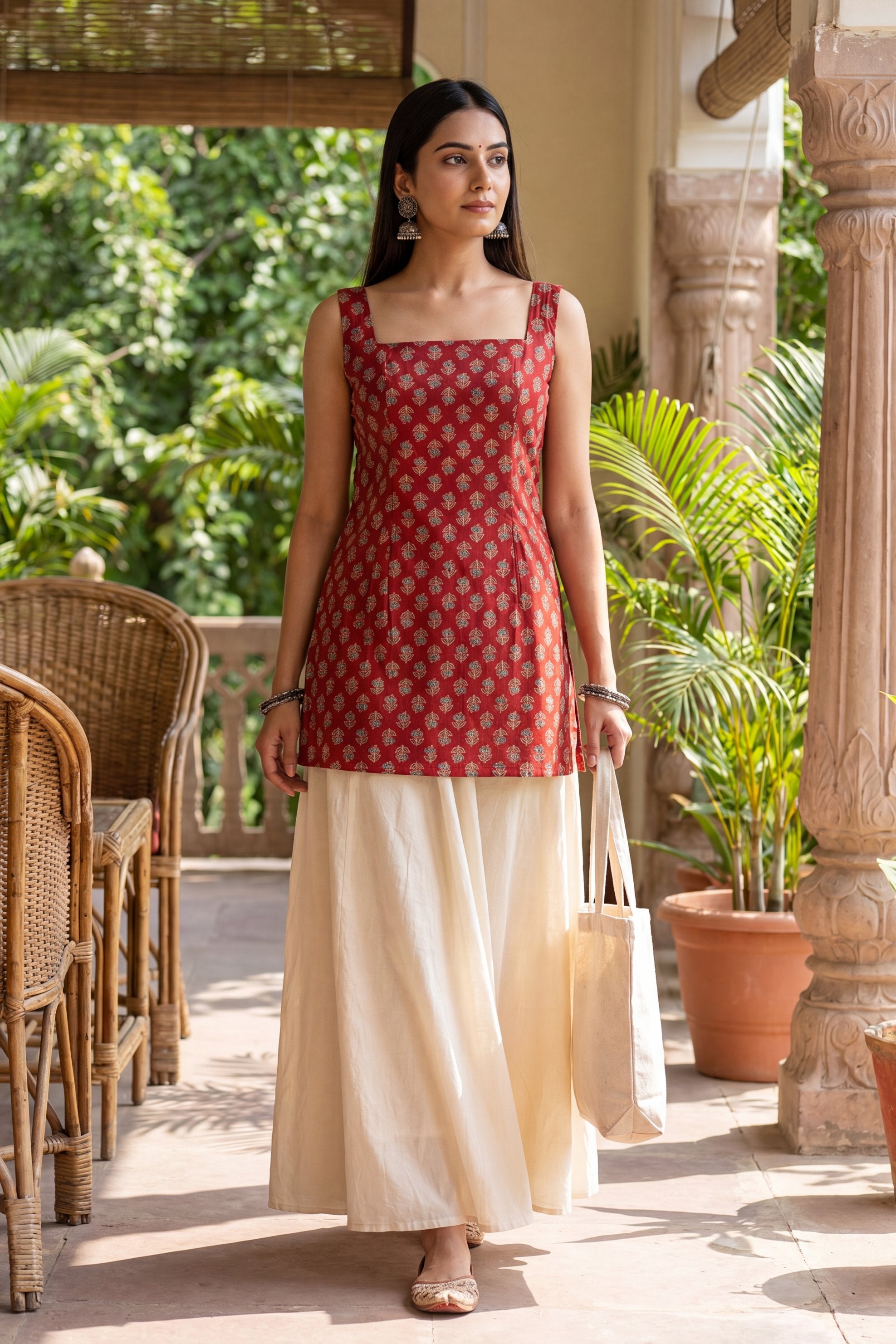 Hearthstone Red Square Neck Cotton Top