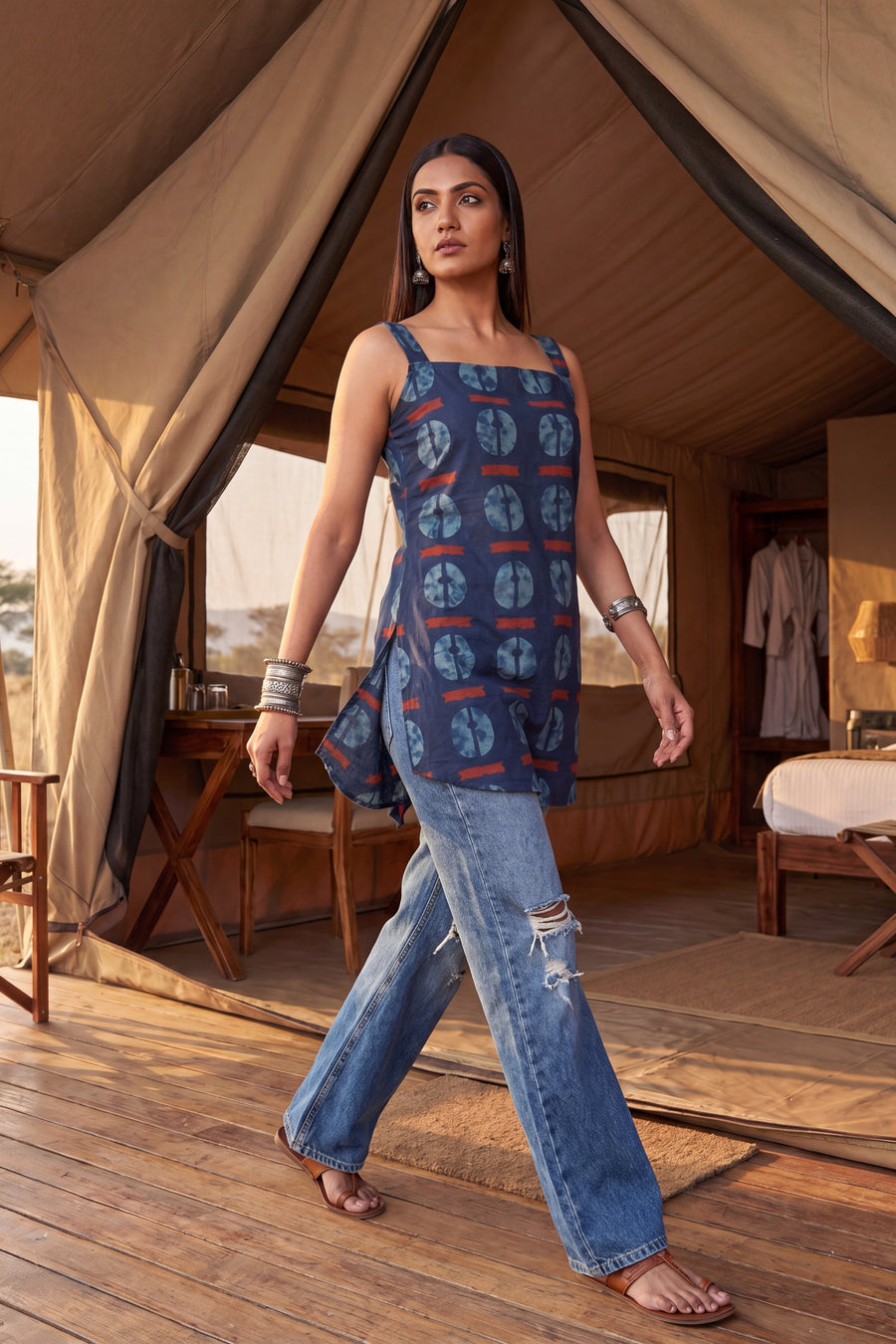 Atelier Cobalt Square Neck Cotton Top — image 9