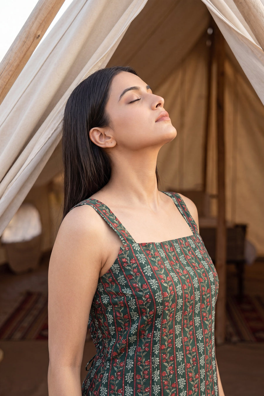 Safari Trail Green Square Neck Cotton Top — image 7