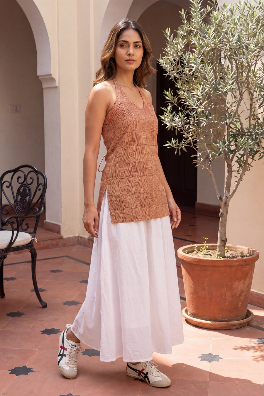 Mulberry Velvet Halter Cotton Top — image 22