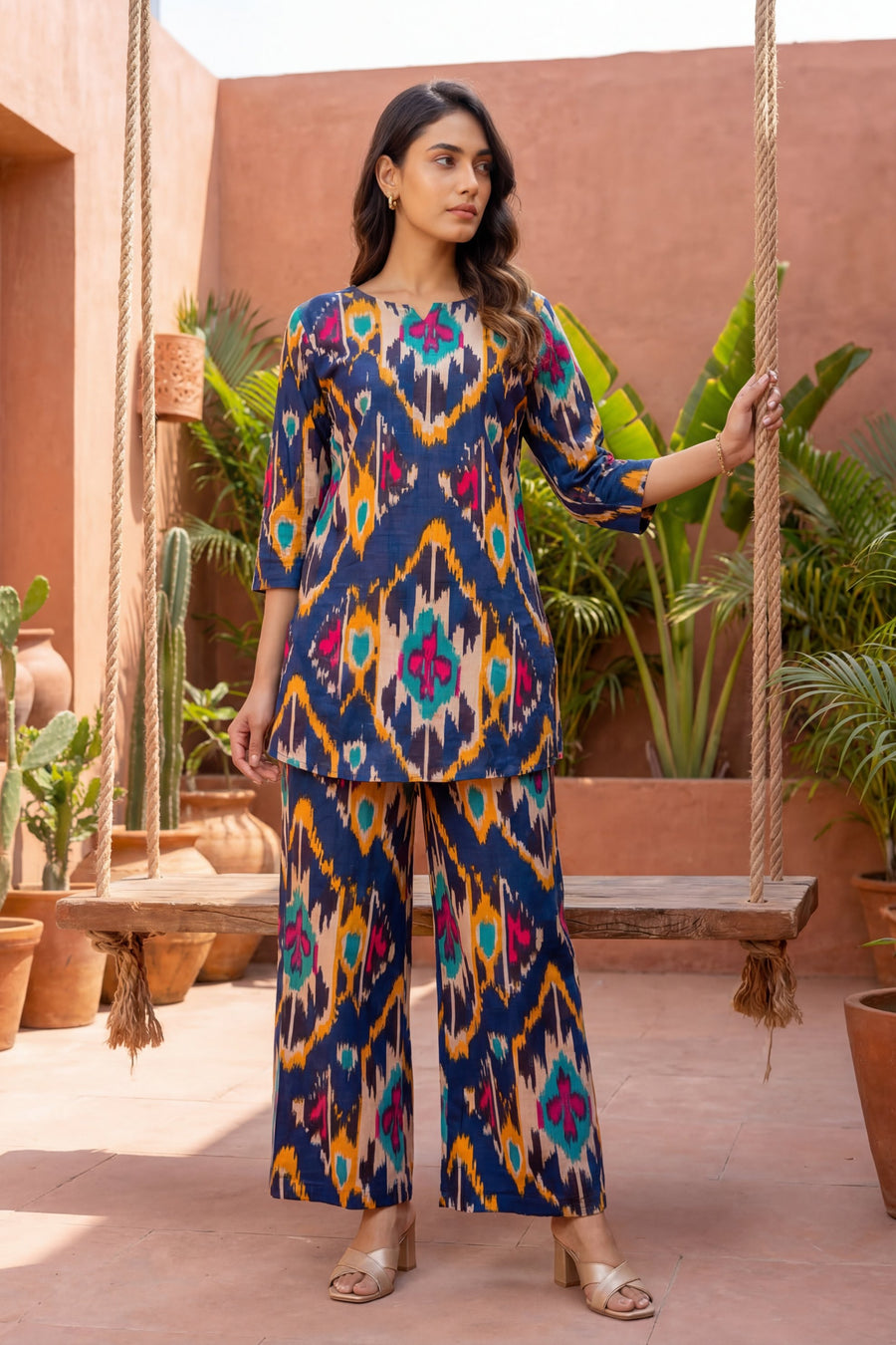 Blue Cotton Abstract Co-ord Set — image 10