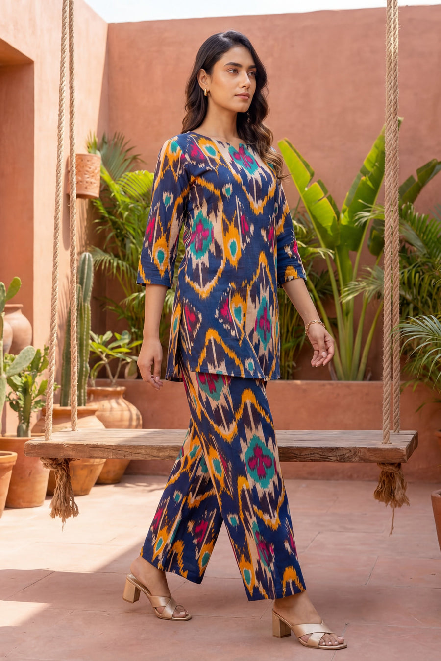 Blue Cotton Abstract Co-ord Set — image 11