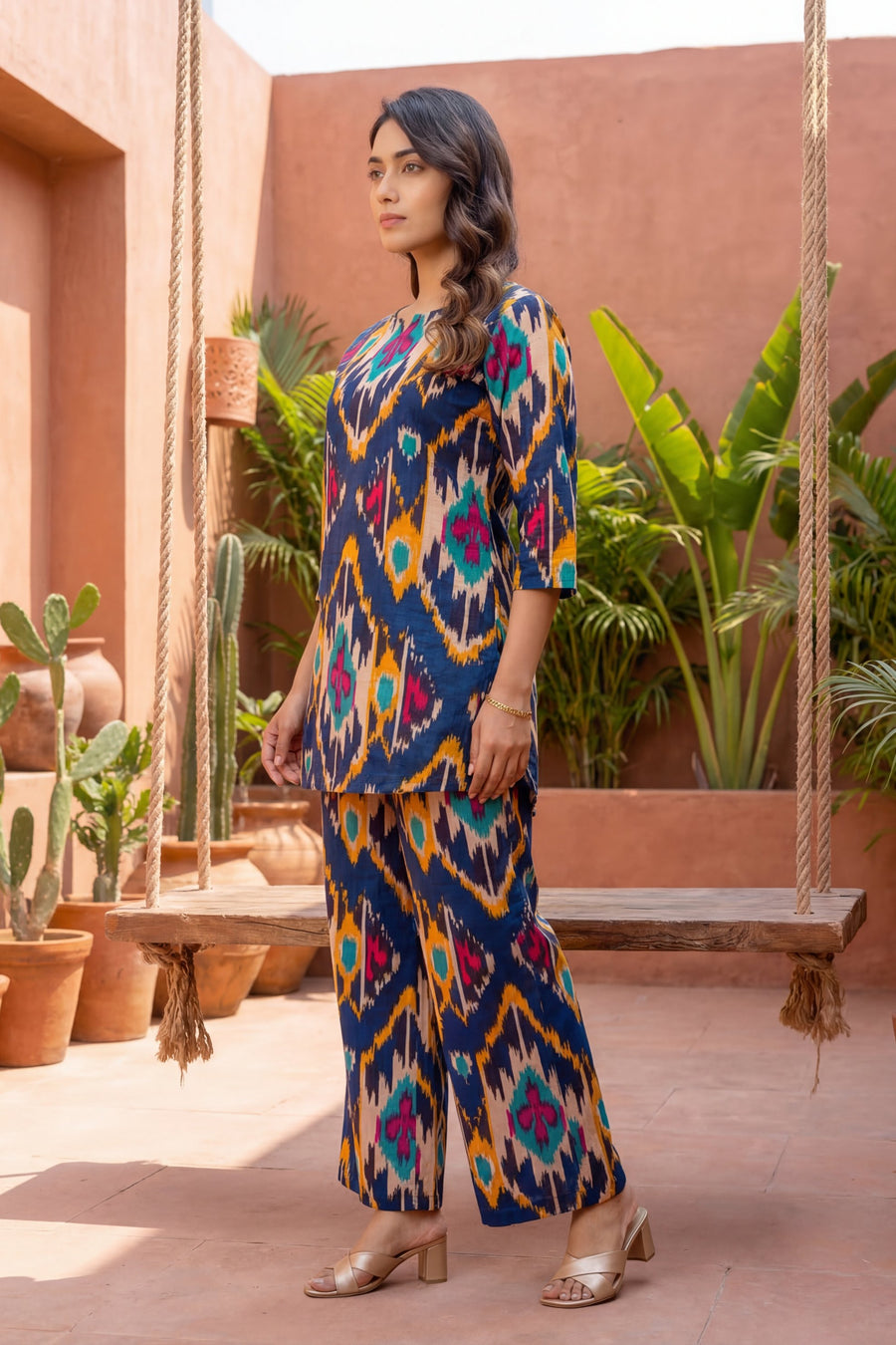 Blue Cotton Abstract Co-ord Set — image 12