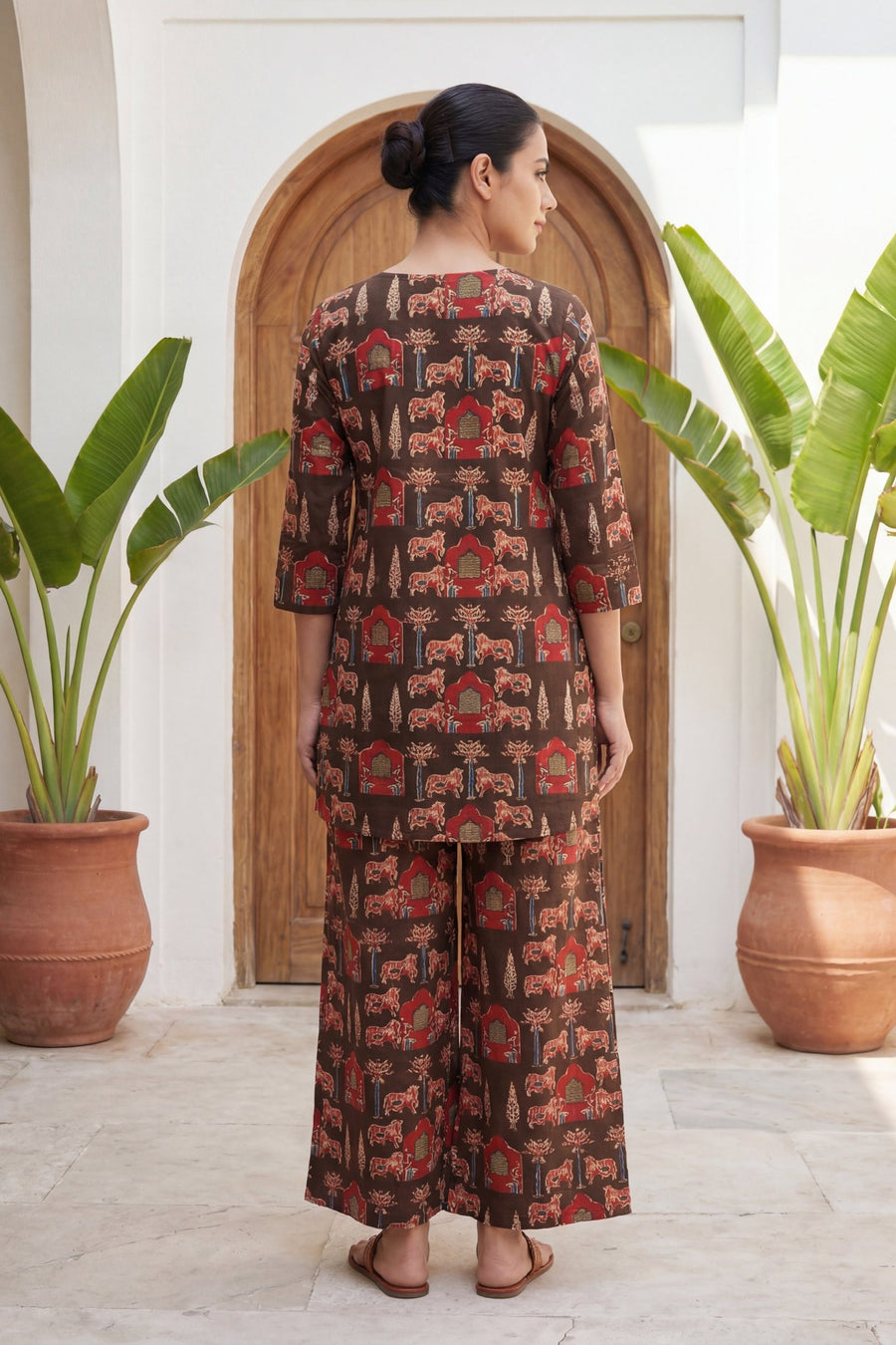 Royal Pichwai Brown Cotton Co-ord Set — image 7
