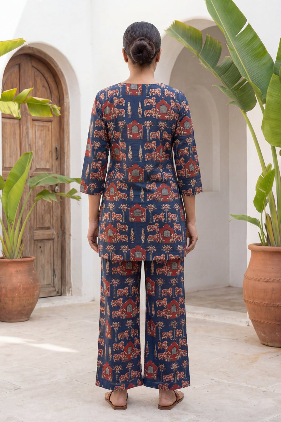 Pichwai Heritage Indigo Cotton Co-ord Set — image 6