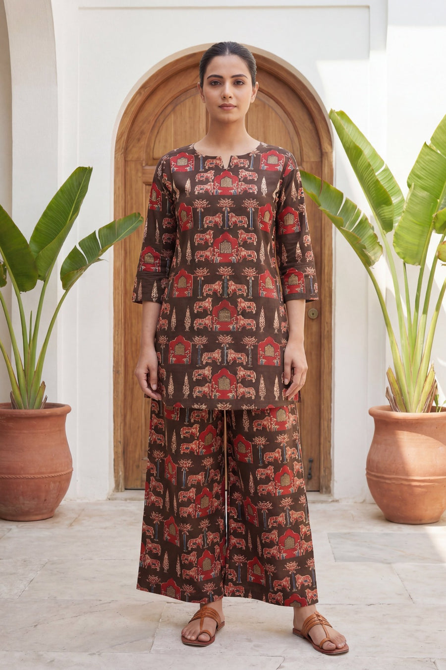 Royal Pichwai Brown Cotton Co-ord Set — image 8