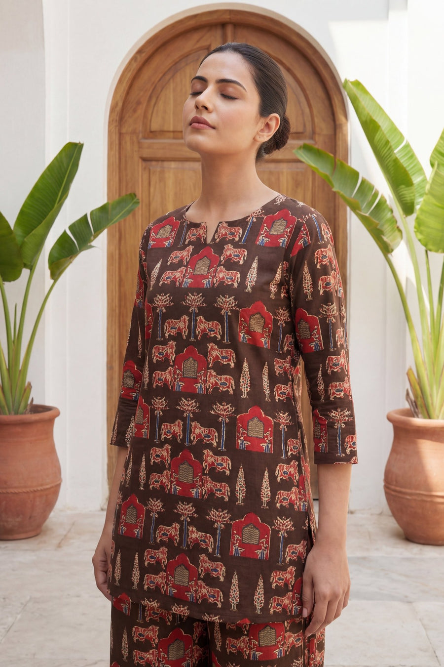 Royal Pichwai Brown Cotton Co-ord Set — image 10