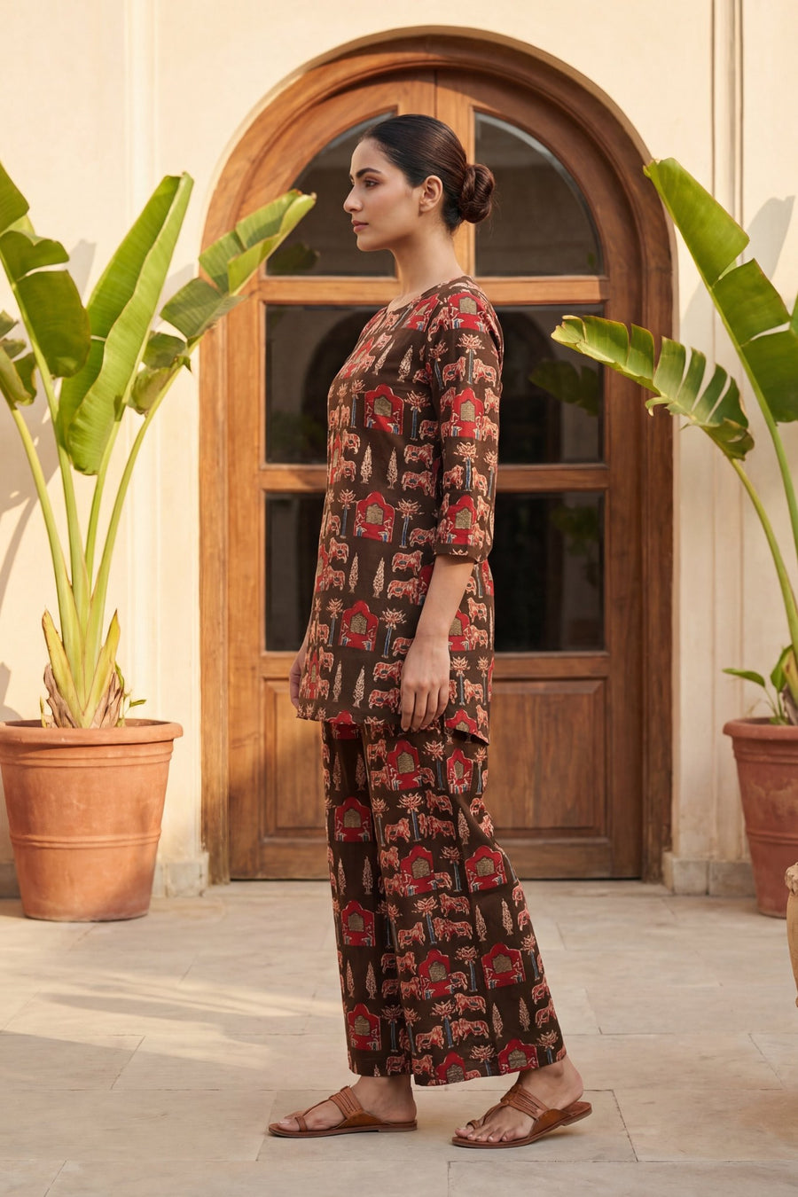 Royal Pichwai Brown Cotton Co-ord Set — image 11