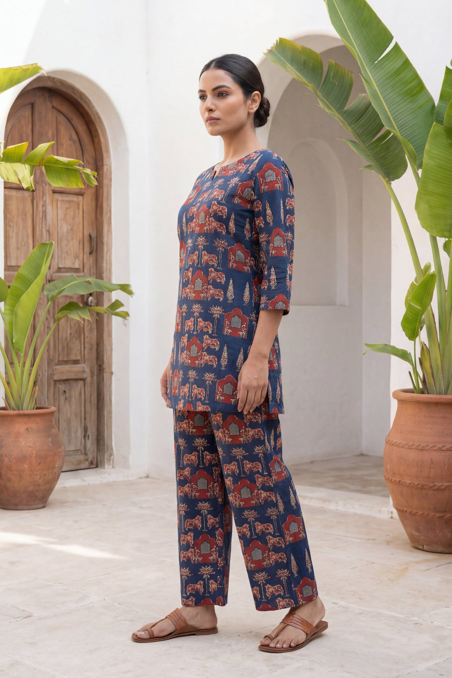 Pichwai Heritage Indigo Cotton Co-ord Set — image 10