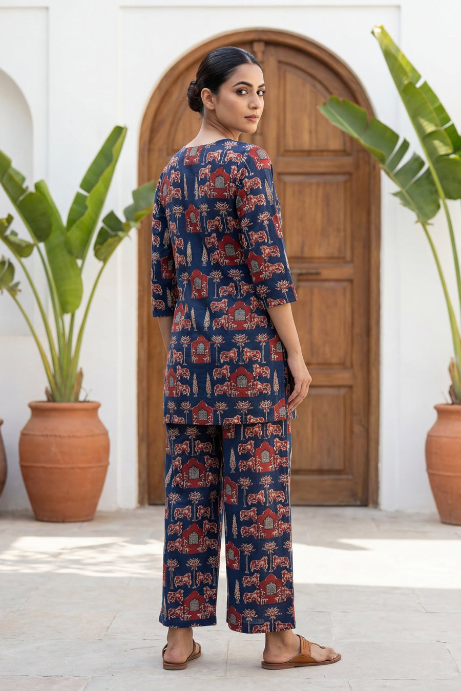 Pichwai Heritage Indigo Cotton Co-ord Set — image 11