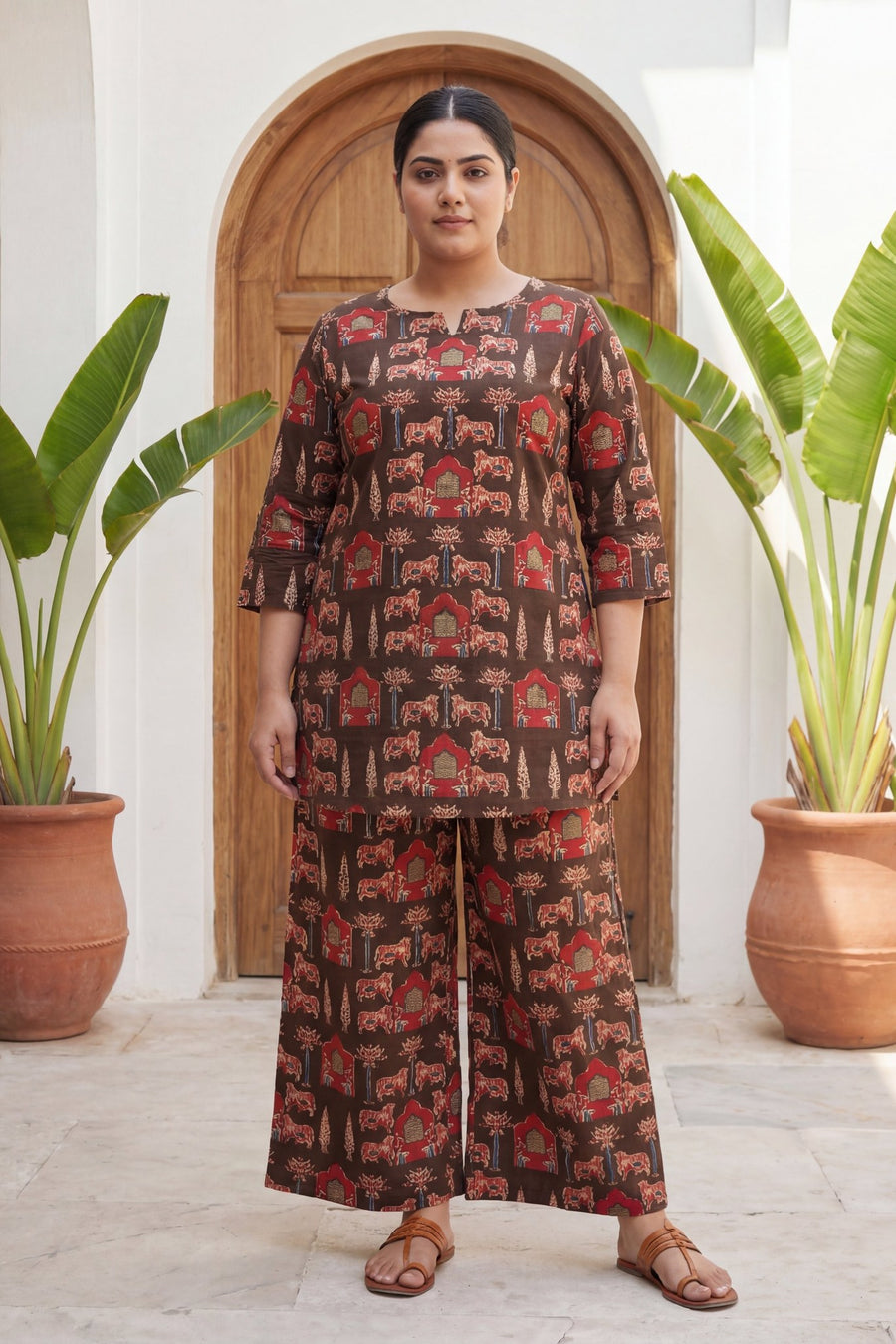 Royal Pichwai Brown Cotton Co-ord Set — image 13