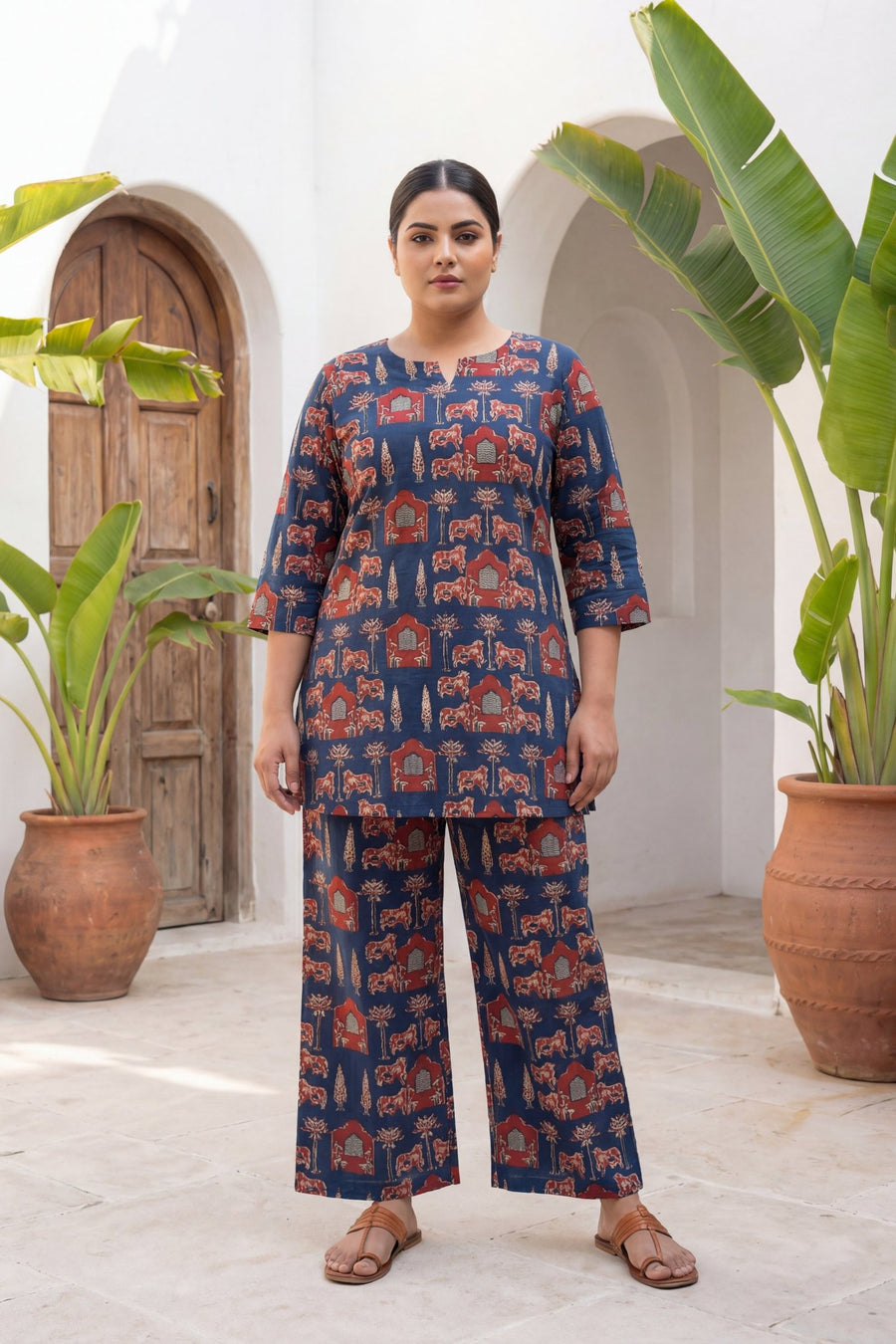 Pichwai Heritage Indigo Cotton Co-ord Set — image 12