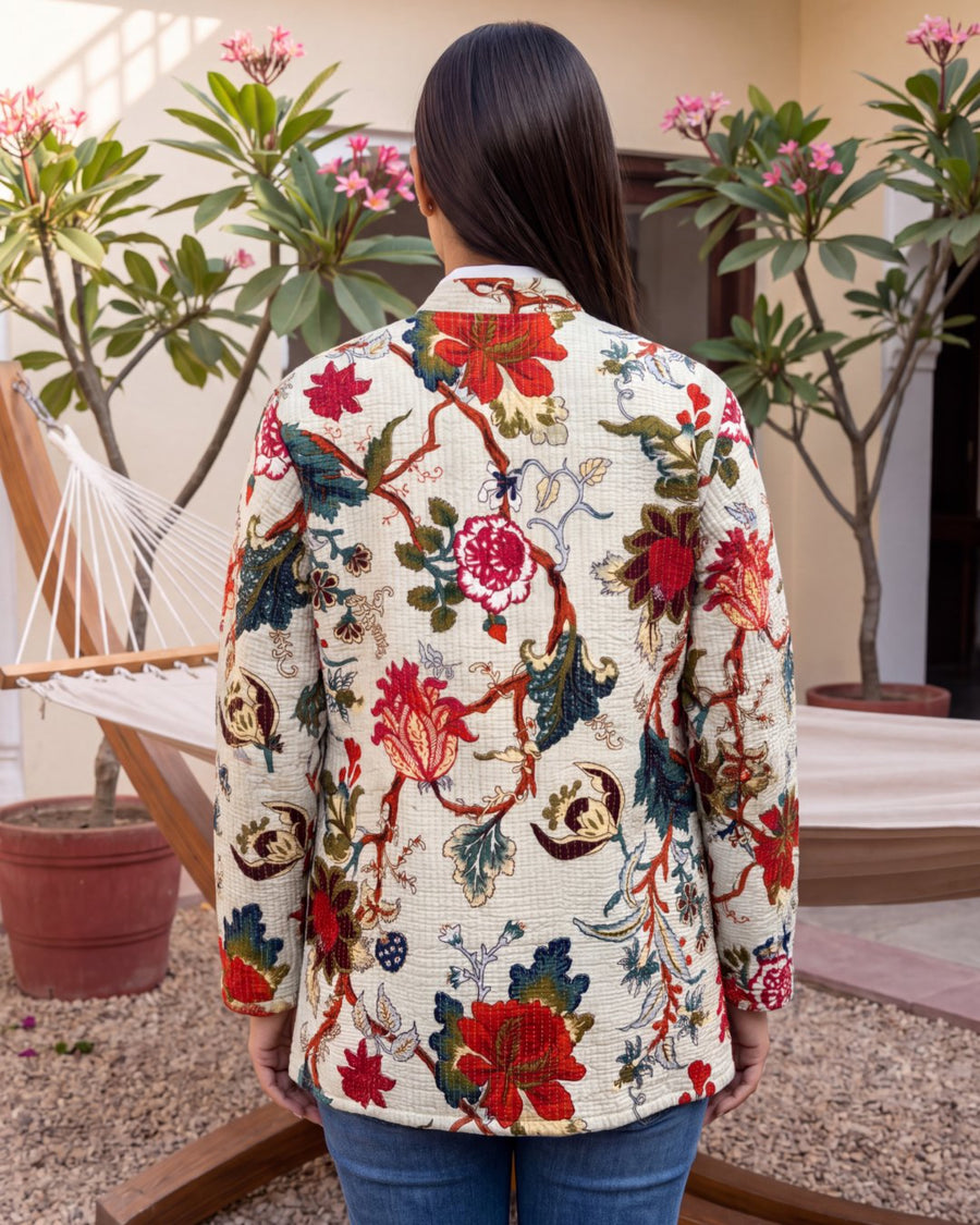 Buttermilk Chintz Cotton Reversible Quilted Jacket — image 6