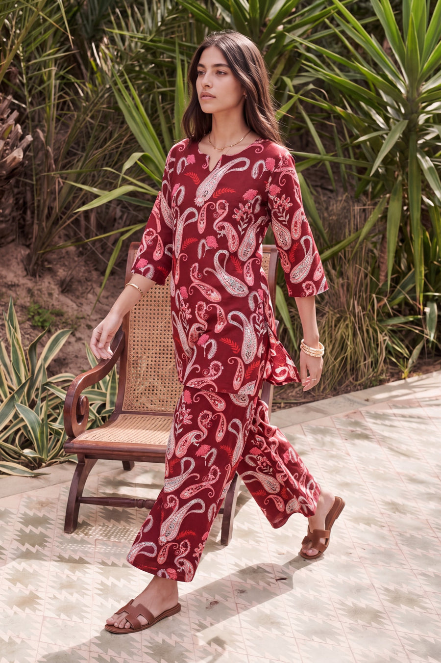 Cranberry Quill Cotton Co-ord Set — image 3