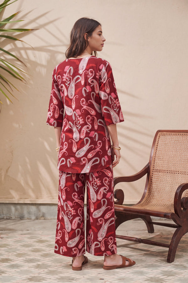 Cranberry Quill Cotton Co-ord Set