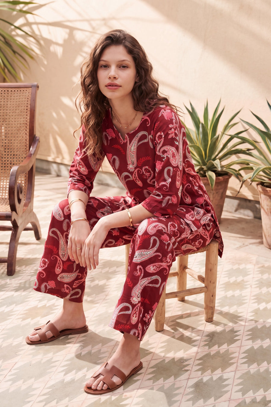 Cranberry Quill Cotton Co-ord Set — image 17