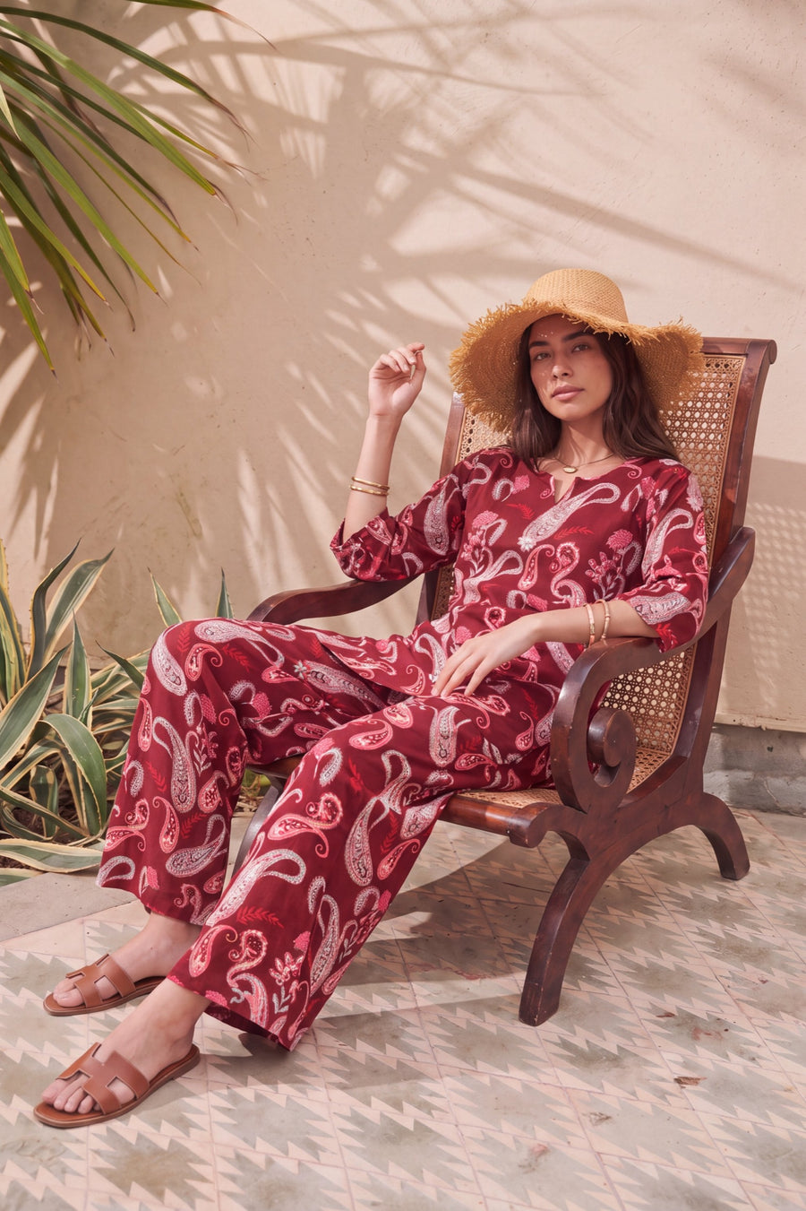 Cranberry Quill Cotton Co-ord Set — image 4