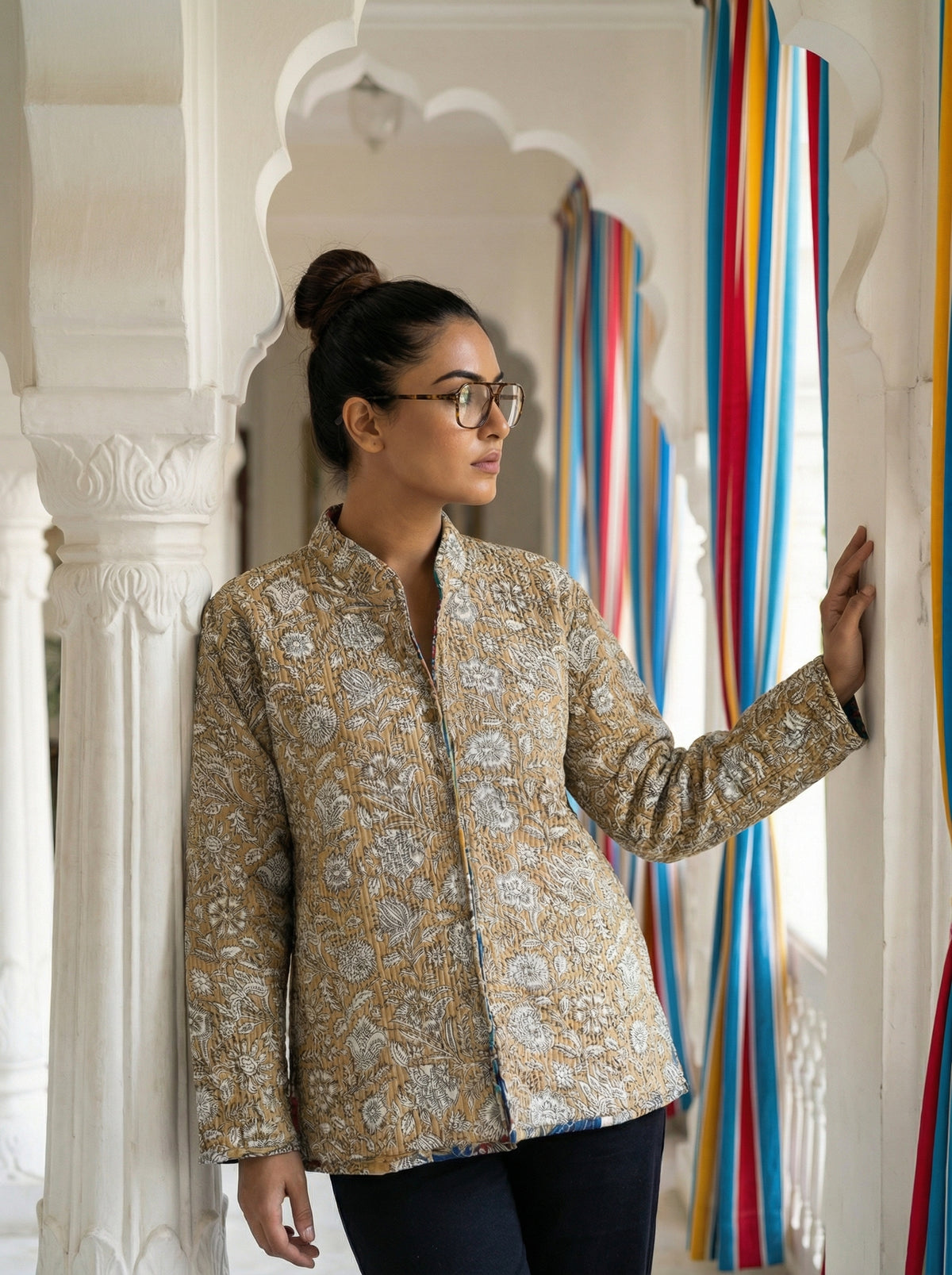 Sunpetal Floral Reversible Quilted Jacket