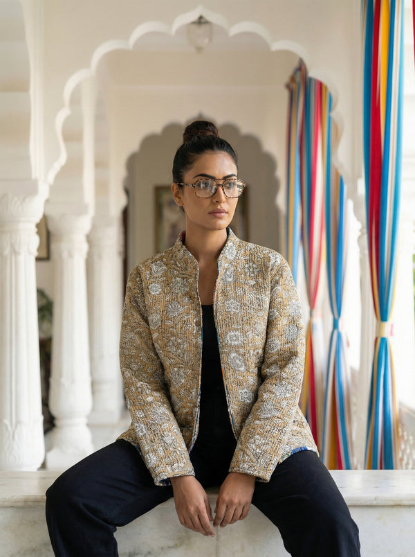 Sunpetal Floral Reversible Quilted Jacket